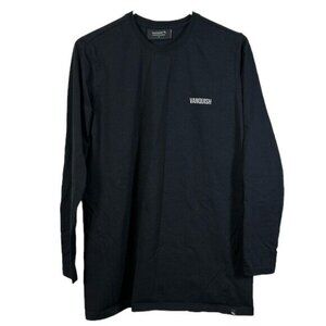 VANQUISH Black Long Sleeve Athletic Pullover Crew Neck Shirt Size Med EUC #6992